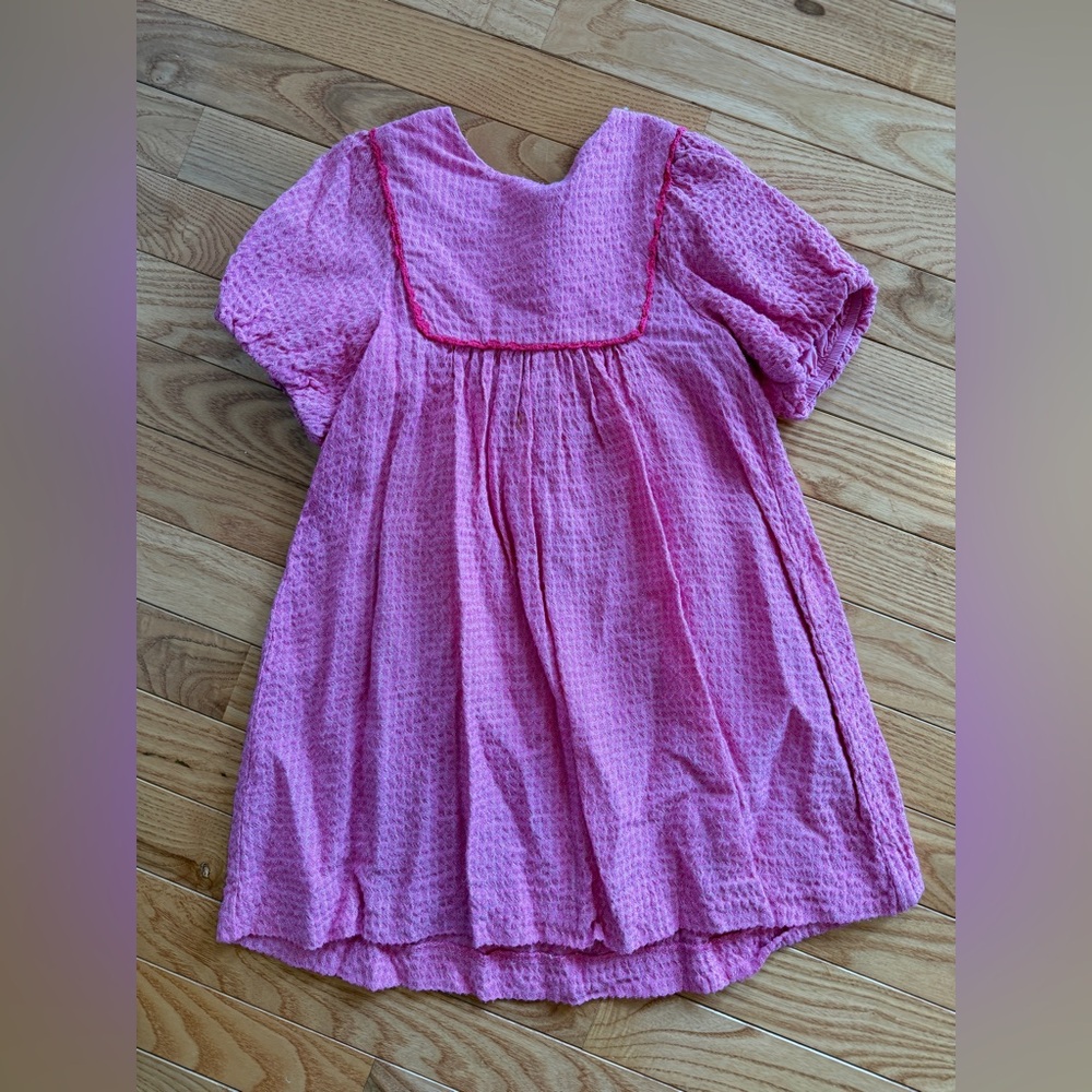 Zara Pink Textured Puff-Sleeve Dress - Picture 3 of 6
